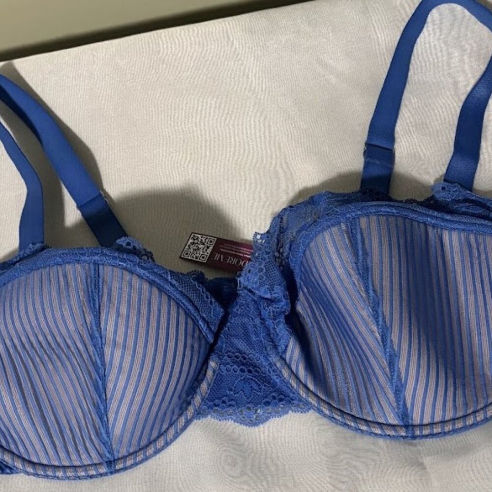 Adore Me Blue Lace Bra